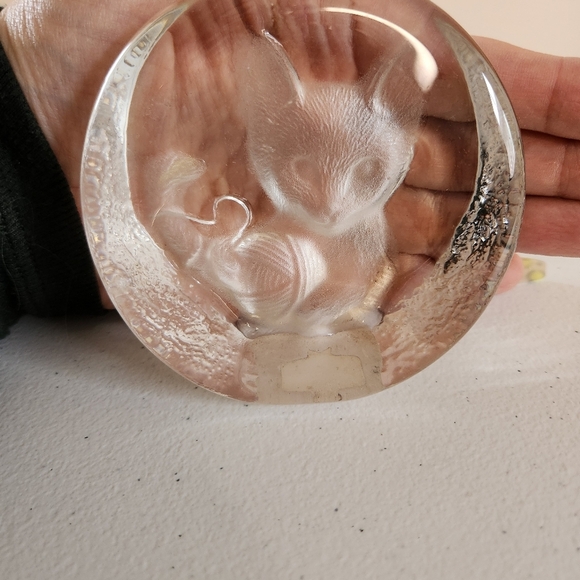 Vintage Crystal Zajecar Frosted Glass Cat Lady Kitten Paperweight Decor Cats - Picture 2 of 6